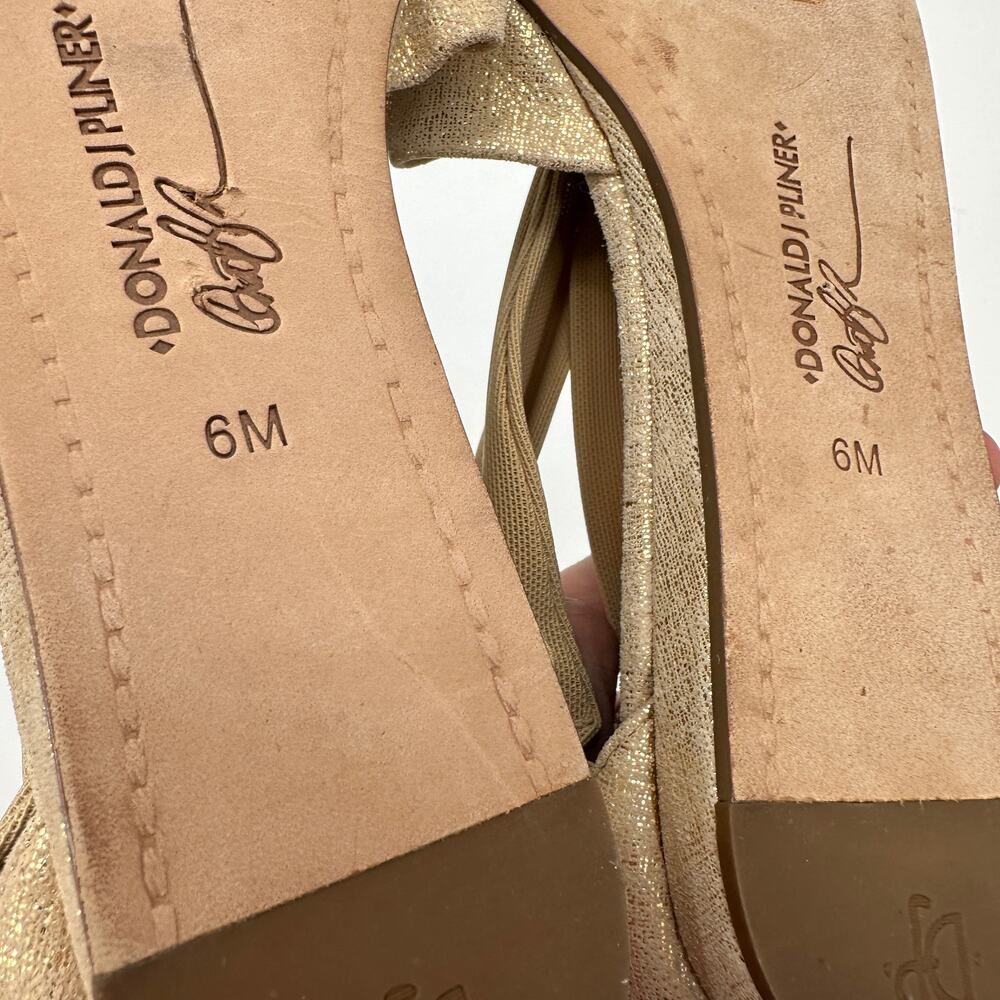 DONALD PLINER Gold Flat Sandals // 6 - Picture 7 of 8